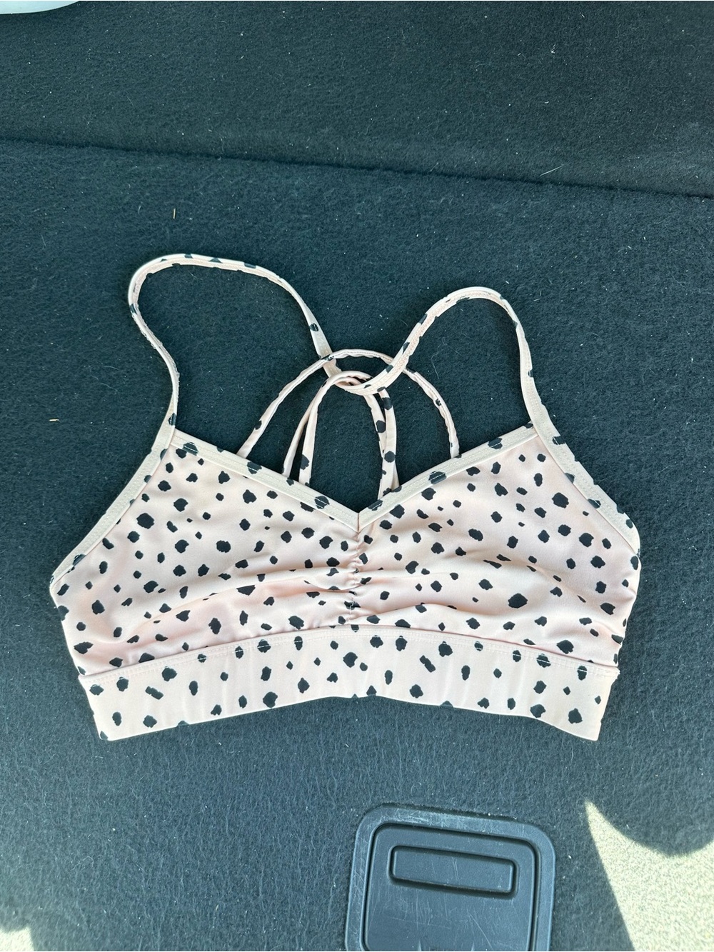 Pink Spot-Print Strappy Bralette Bodysuit